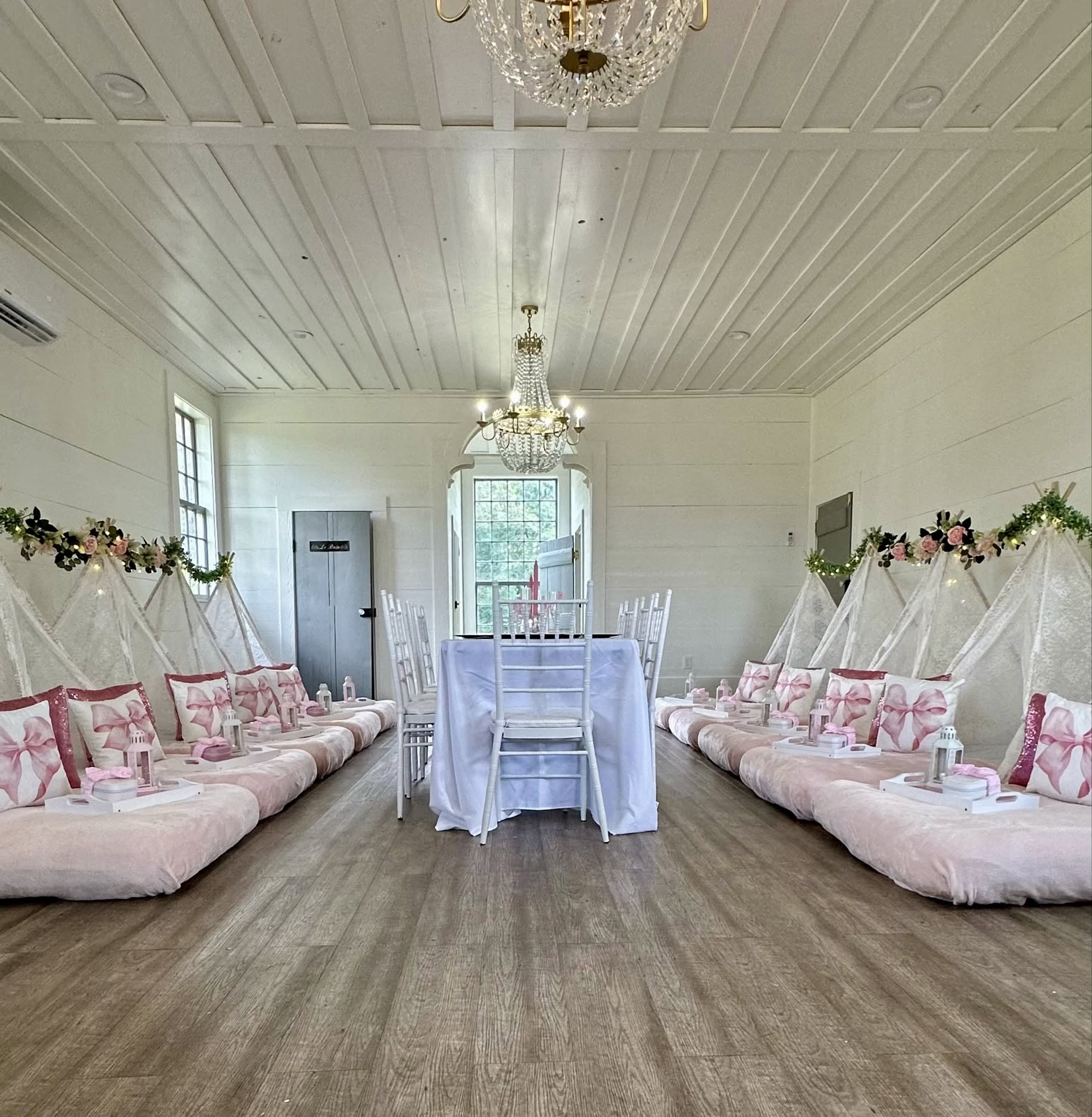 A styled Pitched Fort sleepover tent party ready for a birthday celebration
